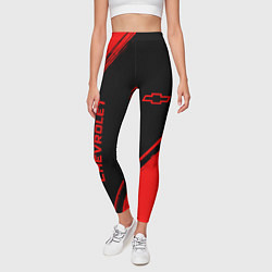 Леггинсы женские Chevrolet - red gradient вертикально, цвет: 3D-принт — фото 2