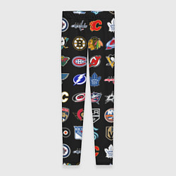 Женские легинсы Команды НХЛ на черном фоне