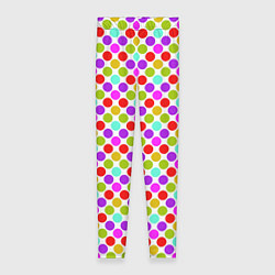 Леггинсы женские Разноцветный горох на белом, цвет: 3D-принт