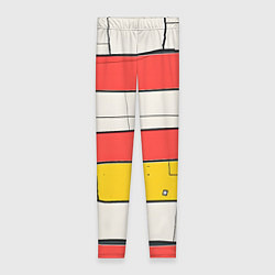 Леггинсы женские Красные полоски, цвет: 3D-принт