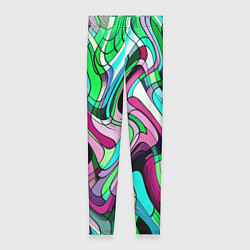Женские легинсы Зелёно-розовый искажённая абстракция
