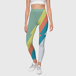 Леггинсы женские Рок молния Боуи весенняя палитра, цвет: 3D-принт — фото 2