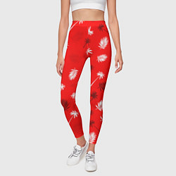 Леггинсы женские Текстура красной гавайской рубашки, цвет: 3D-принт — фото 2
