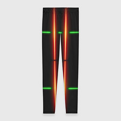 Женские легинсы Neon green black red line