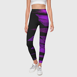 Леггинсы женские Color purple black stripes, цвет: 3D-принт — фото 2