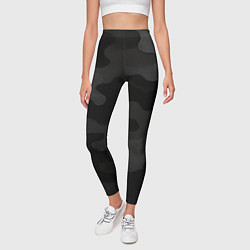Леггинсы женские Черно-серая текстура камуфляжа, цвет: 3D-принт — фото 2