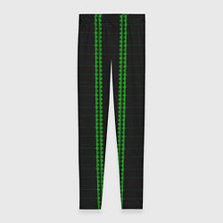 Леггинсы женские Color black cage green stripes, цвет: 3D-принт