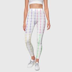 Леггинсы женские Color white multicolored stripes, цвет: 3D-принт — фото 2