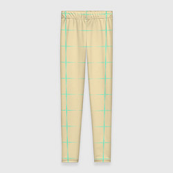 Женские легинсы Color beige green crosses