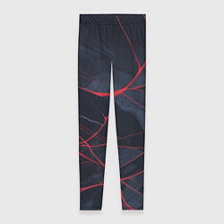 Женские легинсы Мраморные узоры из переплетений красных линий