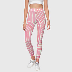 Леггинсы женские Абстрактный узор розовый, цвет: 3D-принт — фото 2