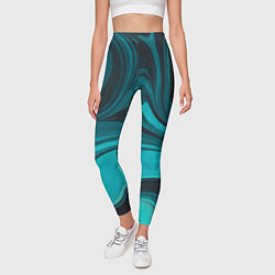 Леггинсы женские Мраморный малахитовый узор из изумрудных разводов, цвет: 3D-принт — фото 2