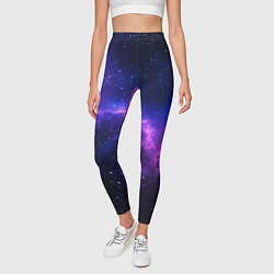 Леггинсы женские Голубо фиолетовый неоновый космос, цвет: 3D-принт — фото 2
