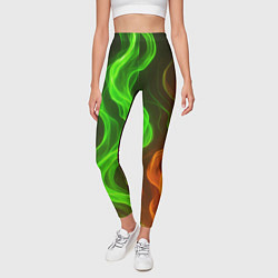 Леггинсы женские Разноцветное пламя огня, цвет: 3D-принт — фото 2