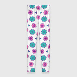 Женские легинсы Цветочно-геометрический паттерн