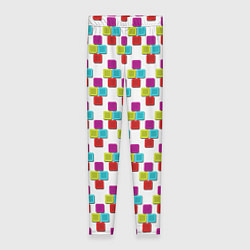 Леггинсы женские Цветные блоки на белом, цвет: 3D-принт