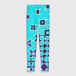 Женские легинсы Геометрическая метаморфоза на бирюзе