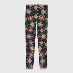 Леггинсы женские Цветочно-геометрический узор, цвет: 3D-принт
