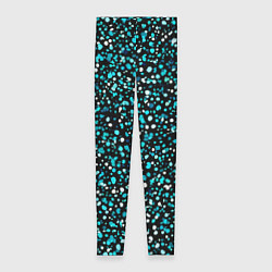 Леггинсы женские Голубые неоновые крапинки, цвет: 3D-принт