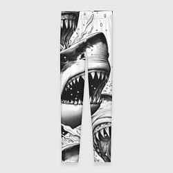 Леггинсы женские Белая акула - стая, цвет: 3D-принт