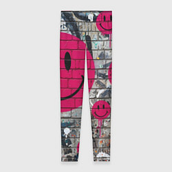 Женские легинсы Розовые смайлы граффити