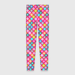 Женские легинсы Разноцветный цветочный узор ретро