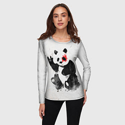 Лонгслив женский Рок-панда, цвет: 3D-принт — фото 2