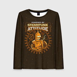 Лонгслив женский Steampunk Attitude, цвет: 3D-принт