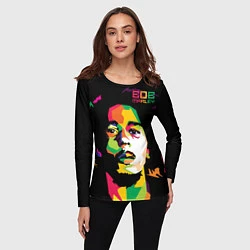 Лонгслив женский Боб Марли: фан-арт, цвет: 3D-принт — фото 2
