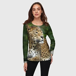 Лонгслив женский Лик леопарда, цвет: 3D-принт — фото 2
