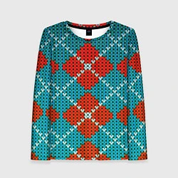 Лонгслив женский Knitting pattern, цвет: 3D-принт