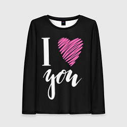 Лонгслив женский I love you, цвет: 3D-принт