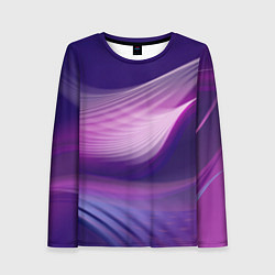 Лонгслив женский Фиолетовые Волны, цвет: 3D-принт