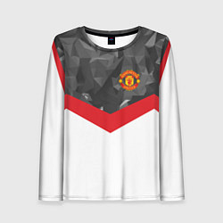 Лонгслив женский Man United FC: Grey Polygons, цвет: 3D-принт