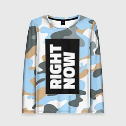 Лонгслив женский Off-White: Military Right Now, цвет: 3D-принт