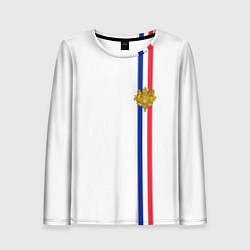 Лонгслив женский Франция: лента с гербом, цвет: 3D-принт