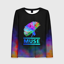 Лонгслив женский Muse: Neon Flower, цвет: 3D-принт