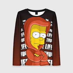 Лонгслив женский Bart: Thug Life, цвет: 3D-принт
