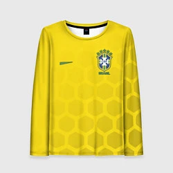 Лонгслив женский Brazil Team: WC 2018, цвет: 3D-принт