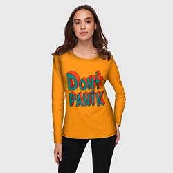 Лонгслив женский Do not panic - 3D lettering, цвет: 3D-принт — фото 2