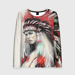 Лонгслив женский Индейская девушка, цвет: 3D-принт