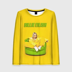 Лонгслив женский Billie Eilish: Yellow Mood, цвет: 3D-принт