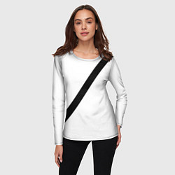 Лонгслив женский Ремень безопасности - черная полоса прикол на бело, цвет: 3D-принт — фото 2
