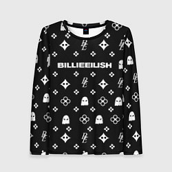 Лонгслив женский Billie Eilish: Black Pattern, цвет: 3D-принт