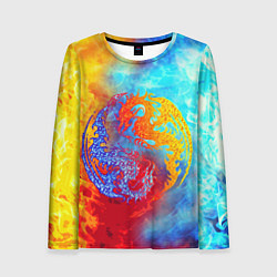 Лонгслив женский Битва огней x Драконы, цвет: 3D-принт