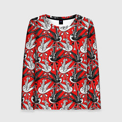 Лонгслив женский Птицы, цвет: 3D-принт