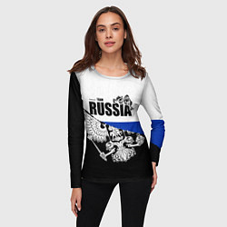 Лонгслив женский Russia, цвет: 3D-принт — фото 2