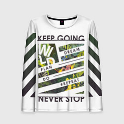 Лонгслив женский Off-White: Keep Going, цвет: 3D-принт