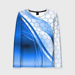 Лонгслив женский ABSTRACT BLUE, цвет: 3D-принт
