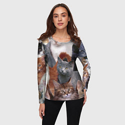 Лонгслив женский КОТЯТКИ, цвет: 3D-принт — фото 2